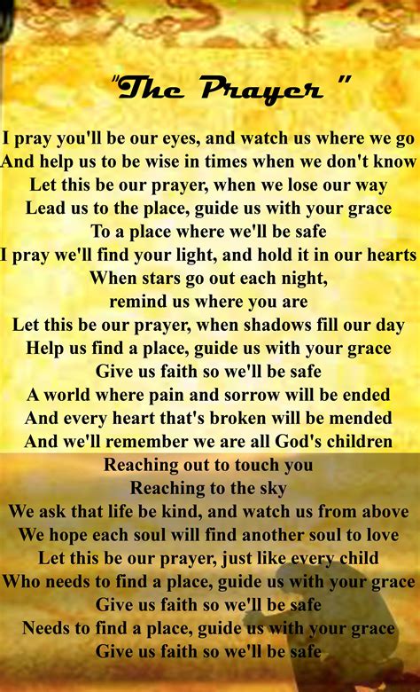 lyrics to the prayer celine dion|who wrote the song prayer.